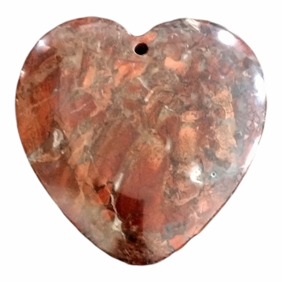 Red Jasper Heart Shaped Gemstone Pendant - Picture 1 of 6